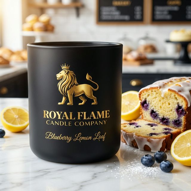 Blueberry Lemon Loaf - Royal Flame Candle Co - Obsidian Collection