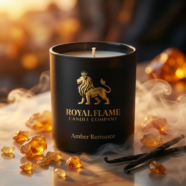 Amber Romance - Royal Flame Candle Co - Obsidian Collection