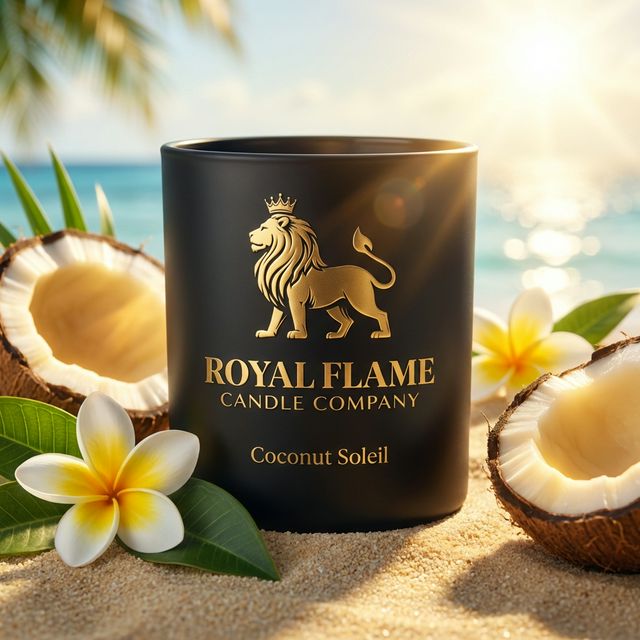 Coconut Soleil - Royal Flame Candle Co - Obsidian Collection