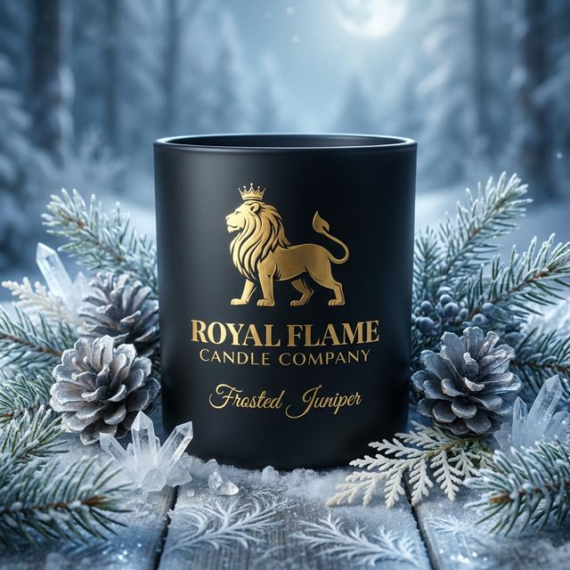 Frosted Juniper - Royal Flame Candle Co - Obsidian Collection