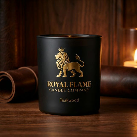 Teakwood - Royal Flame Candle Co - Obsidian Collection